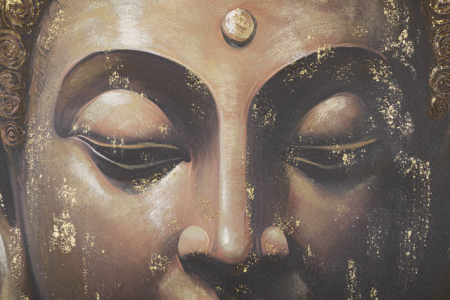 Tablou Buddha -B-, Lemn/Canvas, Multicolor, 100x100x3 cm [2]
