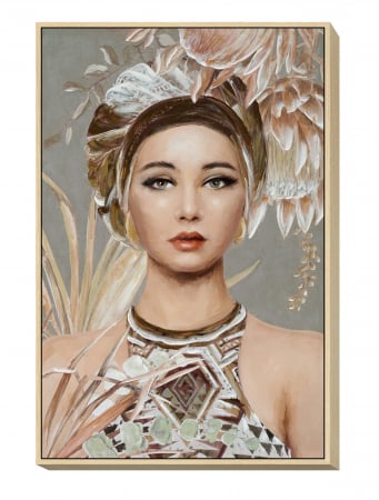 Tablouri - Tablou CANVAS PAINTING GIRL + FRAME pictat manual