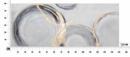 Tablou Circly, lemn de pin/panza, multicolor, 150X3.8X60 cm [2]