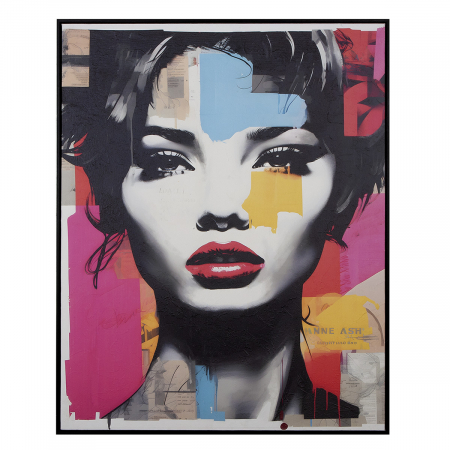Tablouri - Tablou, dreptunghiular, Femme fatale, Panza, lemn de pin, multicolor, PU 1, L. 4 cm, L. 82 cm, H. 102 cm