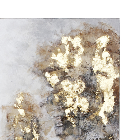 Tablou, dreptunghiular, „Waldlightung”, motiv padure, panza, gri, auriu, PU 1, L. 3,5 cm, l. 120 cm, H 80 cm [1]