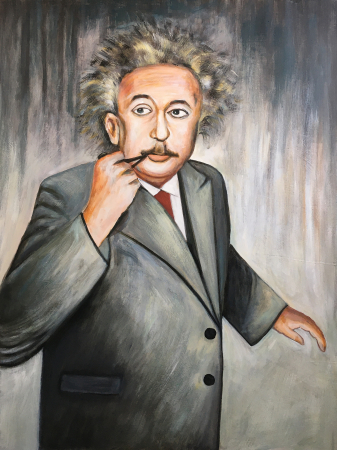 IN STOC - Tablou Einstein pictat manual