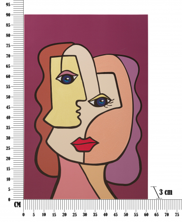 Tablou Face New -B-, Lemn/Canvas, Multicolor, 90x60x3 cm [5]