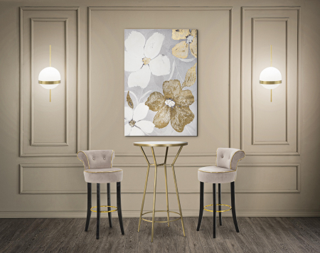 Tablouri - Tablou Flowery, Lemn/Canvas, Multicolor, 120x80x3 cm