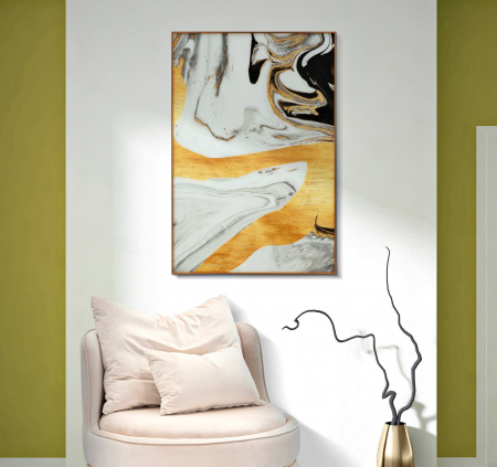 Tablouri - Tablou Ghostly, Sticla/Aluminiu/Hartie, Multicolor, 120x80x3.5 cm