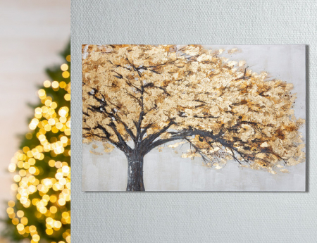 Tablouri - Tablou, GOLDEN TREE, 3.5X120X80 cm