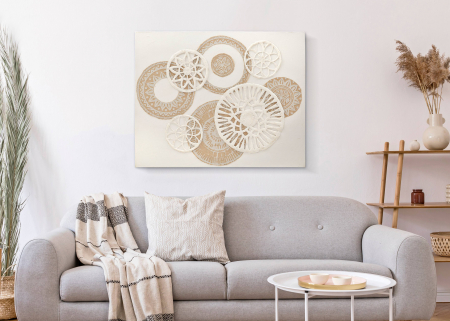 Tablouri - Tablou ICER, Maro, Lemn/Canvas, 100x80x2.8 cm