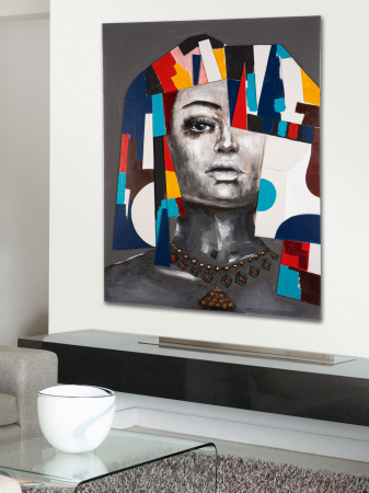 Tablouri - Tablou Kira, canvas, multicolor, 90x120x3.2 cm
