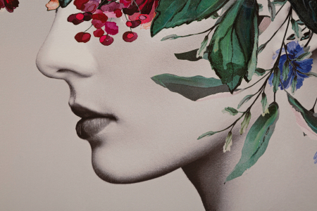 Tablou Lady Flower -A-, Lemn/Canvas, Multicolor, 120x80x2.8 cm [2]