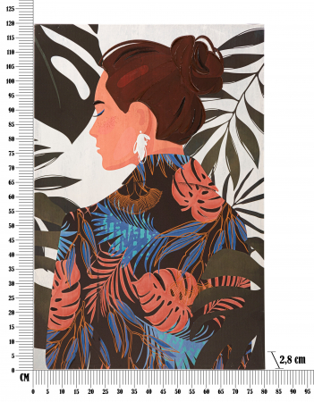 Tablou Lady Jungle -B-, Lemn/Canvas, Multicolor, 120x80x2.8 cm [5]