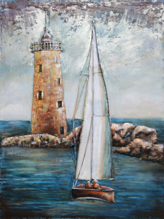 Tablouri - Tablou Lighthouse metalic in relief