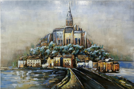 DECORATIUNI - Tablou Mont Saint Michel, metalic