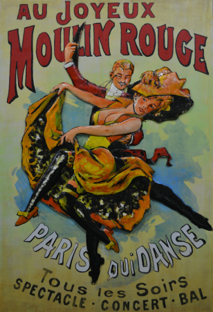 Tablouri - Tablou moulin rouge, metalic