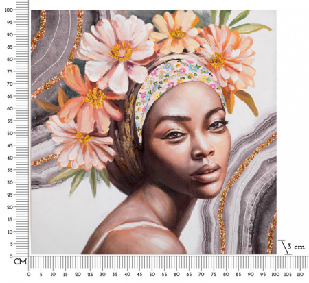 Tablou Naomi - A-, Lemn/Canvas, Multicolor, 100x100x3 cm [6]