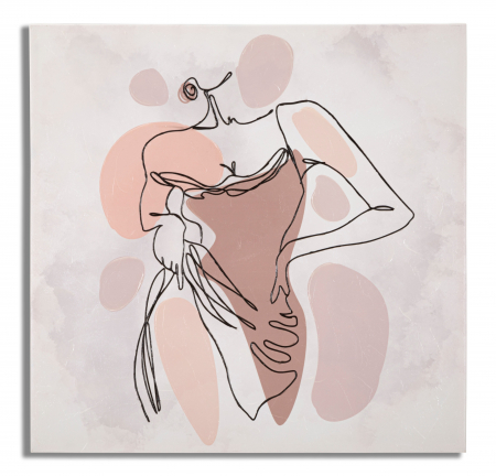 Tablou Painting Lady, Lemn/Canvas, Multicolor, 80x80x2.8 cm [4]