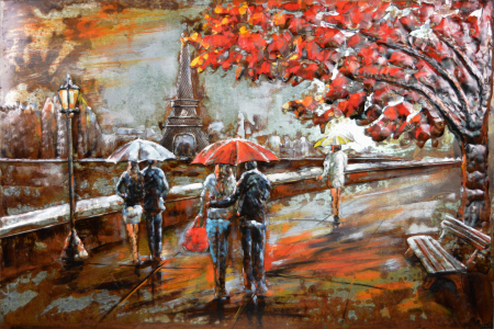 IN STOC - Tablou paris, metalic
