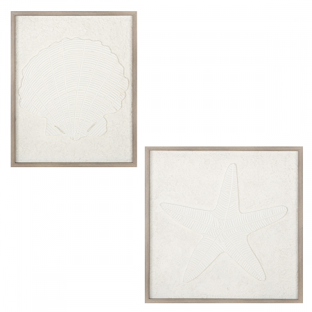 Tablouri - Tablou, pătrat, Cornetta, MDF, crem, PU 2, 2 buc. asortate, L. 3 cm, L. 53 cm, H. 53 cm