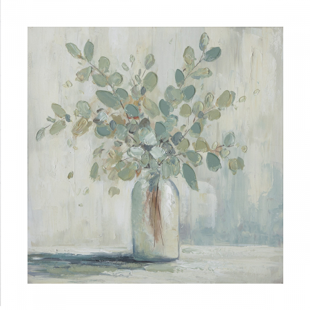 Tablouri - Tablou, pătrat, Eucalipt, Pânză, lemn de pin, verde, PU 2, L. 3 cm, L. 60 cm, H. 60 cm