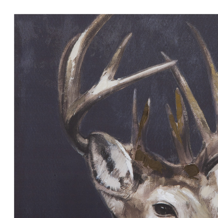 Tablou, patrat, „Hirsch”, motiv cerb, panza, negru, PU 1, L. 3 cm, l. 60 cm, H 60 cm [2]