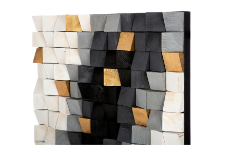 Tablou, patrat, "Klepton", Geometric, Lemn, gri, PU 1, L. 7,5 cm, L. 76 cm, H 76 cm [2]
