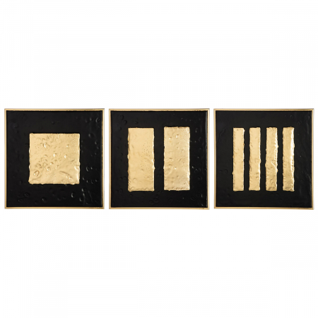 Tablou, pătrat, lemn, auriu, PU 3, asortat de 3 ori, L. 3 cm, l. 40 cm, H 40 cm [5]