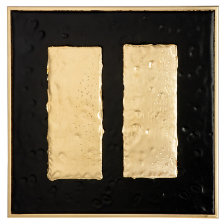 Tablou, pătrat, lemn, auriu, PU 3, asortat de 3 ori, L. 3 cm, l. 40 cm, H 40 cm [2]