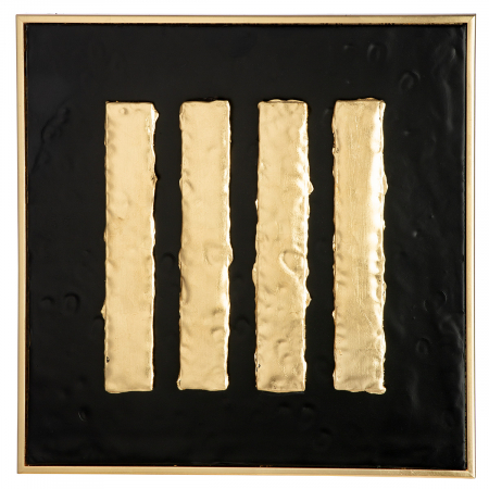 Tablou, pătrat, lemn, auriu, PU 3, asortat de 3 ori, L. 3 cm, l. 40 cm, H 40 cm [3]
