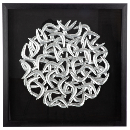 SALE % - Tablou, pătrat, MDF, negru, PU 1, L. 5 cm, l. 60 cm, H 60 cm