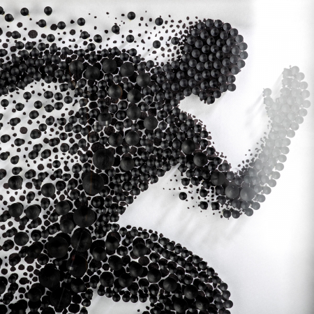 Tablou, pătrat, MDF, negru, PU 1, L. 6 cm, l. 80 cm, H 80 cm [2]