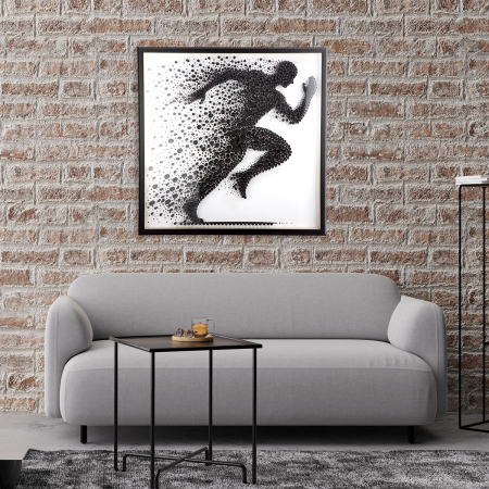 Tablou, pătrat, MDF, negru, PU 1, L. 6 cm, l. 80 cm, H 80 cm [4]