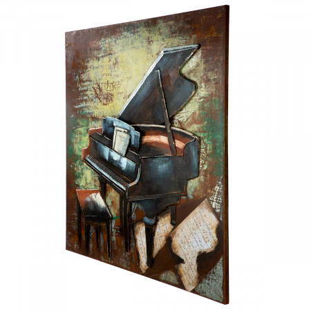 Tablou PIAN, pătrat, Metal, negru, PU 1, L. 5 cm, L. 100 cm, H 100 cm [1]