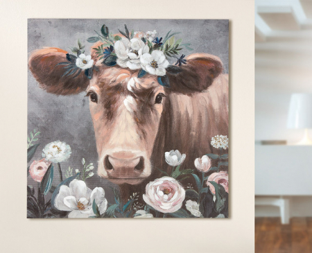 Tablouri - Tablou pictat flower cow