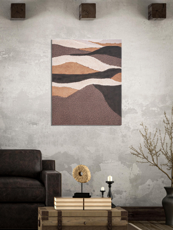 Tablouri - Tablou pictat manual Darky, Lemn/Canvas, Multicolor, 100x80x3.7 cm