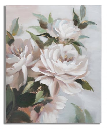 Tablou pictat manual Flower & Leaf, Lemn/Canvas, Multicolor, 80x100x3.7 cm [4]