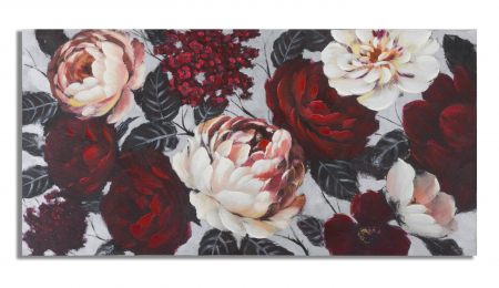 Tablou pictat manual Flower, Lemn/Canvas, Multicolor, 76x150x3.8 cm [4]