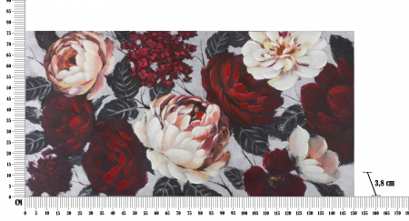 Tablou pictat manual Flower, Lemn/Canvas, Multicolor, 76x150x3.8 cm [5]