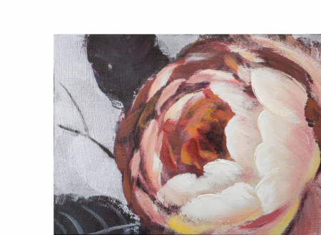 Tablou pictat manual Flower, Lemn/Canvas, Multicolor, 76x150x3.8 cm [3]