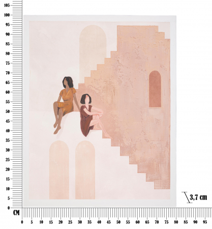 Tablou pictat manual Lady - B -, Lemn/Canvas, Multicolor, 100x80x3.7 cm [5]