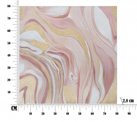 Tablou Rozly, lemn de pin/panza, multicolor, 80X2.8X80 cm [2]