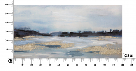 Tablou Sky, lemn de pin/panza, multicolor, 120X3.8X60 cm [2]