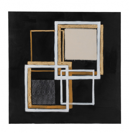 Tablouri - Tablou Square, Canvas, Negru, 90x3.8x90 cm
