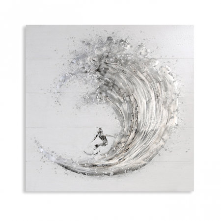 Tablou SURFER, panza/aluminiu, 100x100 cm [0]