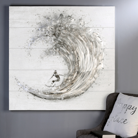 Tablou SURFER, panza/aluminiu, 100x100 cm [6]