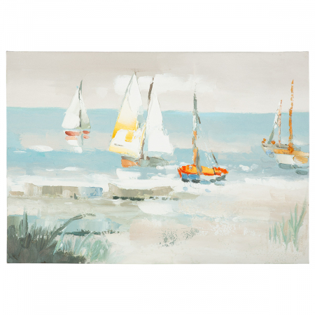 Tablouri - Tablou SUMMER, dreptunghiular, motiv barcă, pânză, multicolor, alb, PU 1, L. 3 cm, l. 70 cm, H 50 cm
