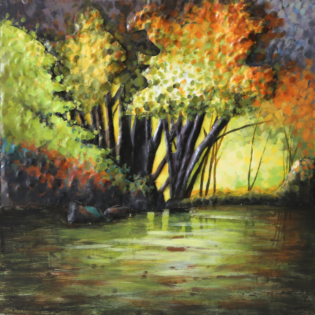 DECORATIUNI - Tablou toamna, metalic