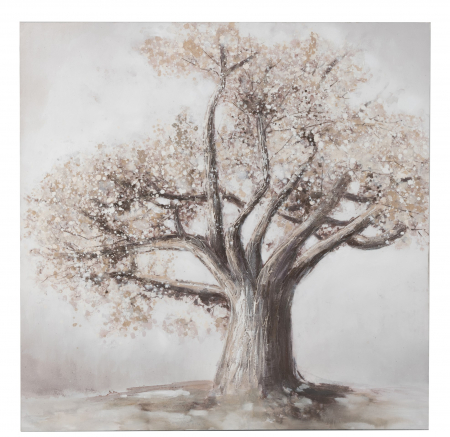 Tablouri - Tablou Tree, Canvas, Maro, 120x3.8x120 cm