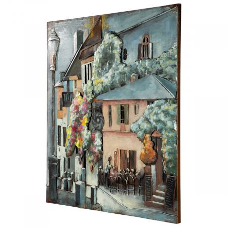 Tablou Village, pătrat, Metal, multicolor, PU 1, L. 4 cm, L. 100 cm, H 100 cm [1]