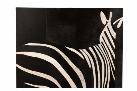 Tablouri - Tablou Zebra, Piele, Negru, 120x1.3x90 cm