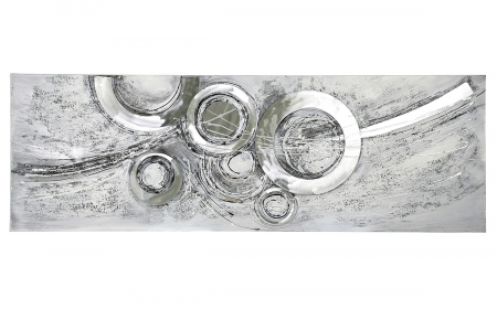 TablouCircles, panza, gri/argintiu, 150x50x2 cm [1]