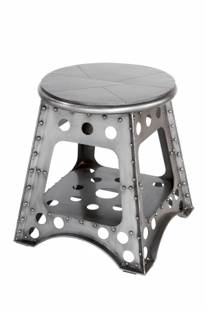 Taburet Aviation, Metal, Argintiu, 47x52x47 cm [1]